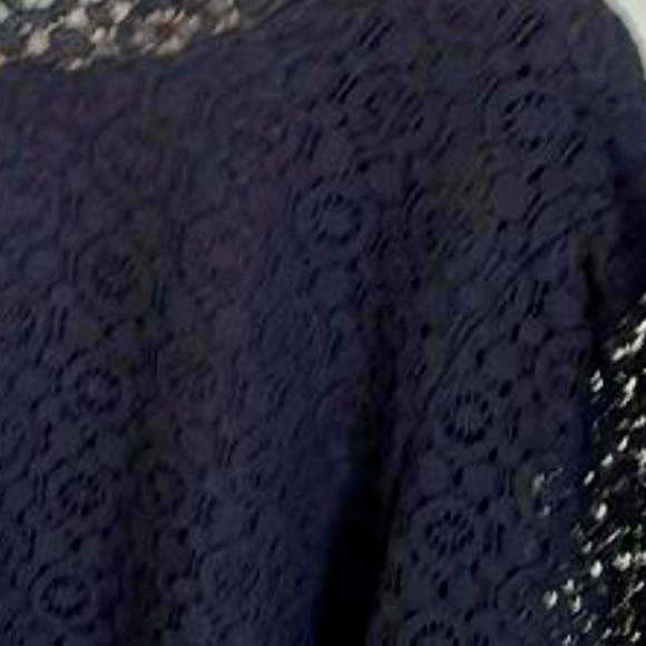 Banana Republic Navy Blue lace blouse top - Picture 2 of 4